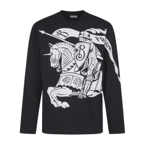 Svart Equestrian Knight Design Sweatshirt