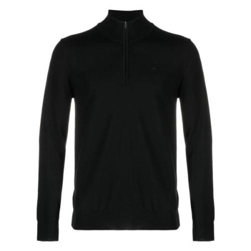 Svart Ull Quarter Zip Genser