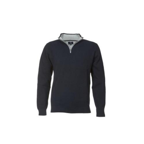 Navy Half-Zip Bomullsgenser