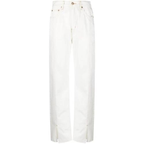 Hvite Straight Jeans med Sugar Rush Panel