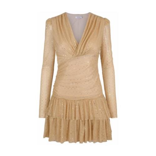 Candice Mini Gown Dress - Glittering Golden