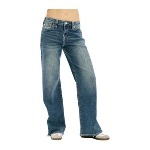 Mørk Blå Denim Bobbi Baggy Low Rise Jeans