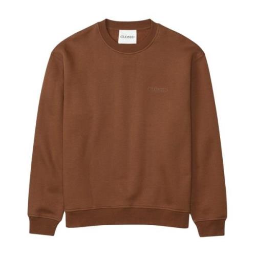 Avslappet passform crewneck sweatshirt med preget side logo print