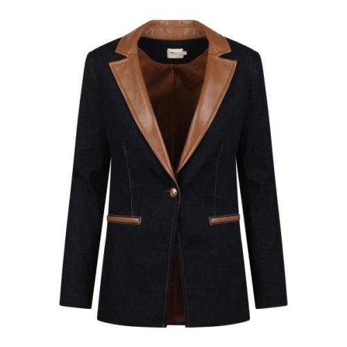 Vegansk skinn lang blazer