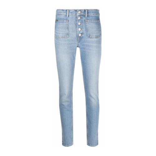 Blå Skinny Jeans Avslappet Stil