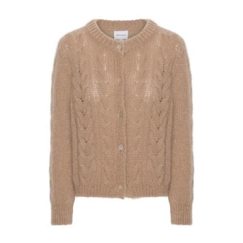 Myk Kabelstrikk Cardigan Brun