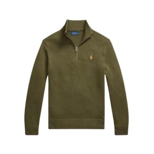 Olive Polo Ralph Lauren Cotton Quarter-Zip Jumper New Olive Genser & J...