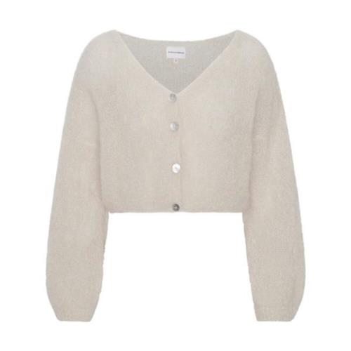 Mohair Cropped Cardigan Beige