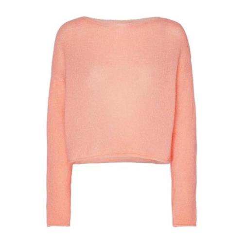 Elegant Boat Neck Mohair Pullover