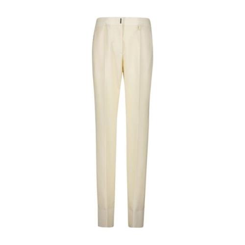 Ivory Wool Tailored Trousers