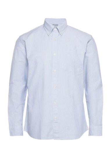 Slhregrick-Ox Shirt Ls Noos Blue Selected Homme
