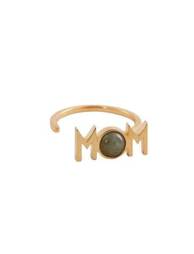 Great Mom Ring Blue Design Letters