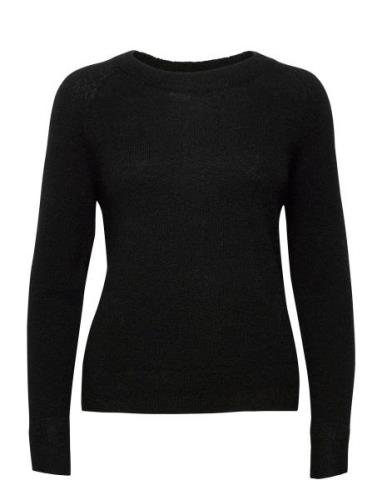 Slflulu Ls Knit O-Neck Black Selected Femme