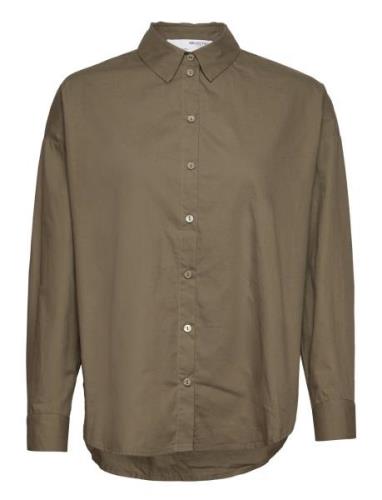 Slfbenna Ls Shirt D2 Brown Selected Femme