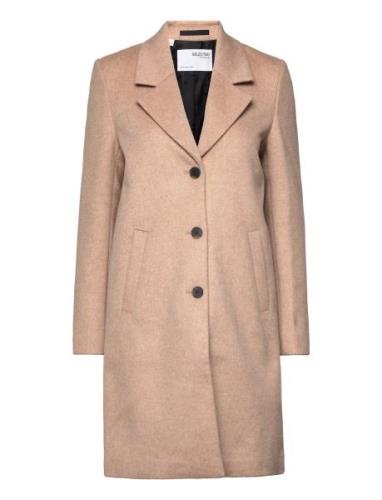 Slfmette Wool Coat B Beige Selected Femme