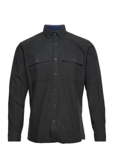 Brushed Twill Shirt L/S Black Lindbergh