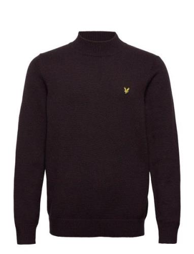 Mouline Roll Neck Jumper Burgundy Lyle & Scott