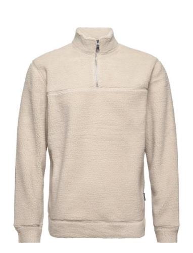 Onsremy Reg 1/4 Zip Swt Beige ONLY & SONS