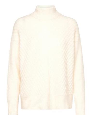 Slfsif Sisse Ls Knit Highneck B White Selected Femme