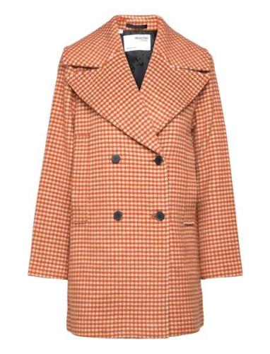 Slfjenna Wool Coat B Orange Selected Femme
