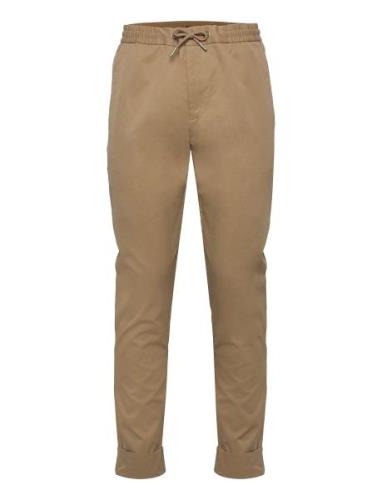 Chinos With An Elasticated Waistband Made Of Blended Organic Brown Esp...