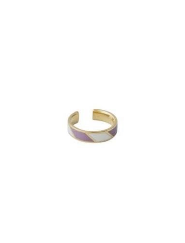 Striped Candy Ring Purple Design Letters