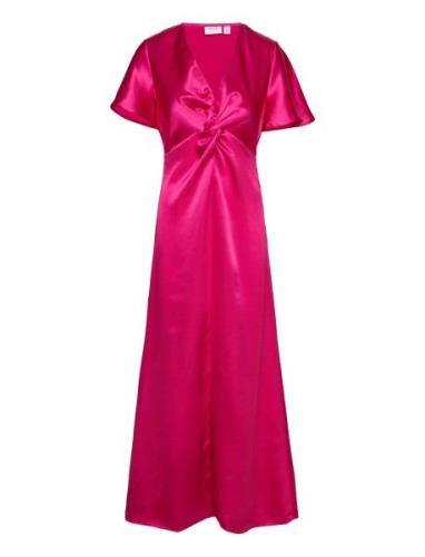 Visittas V-Neck S/S Maxi Dress - Noos Pink Vila