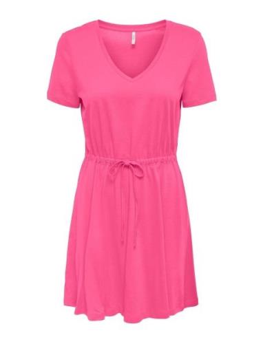 Onlmay S/S V-Neck Short Dress Jrs Noos Pink ONLY