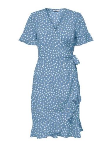 Onlolivia S/S Wrap Dress Wvn Noos Blue ONLY