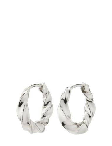 Taffy Recycled Medium Swirl Hoop Earrings Silver-Plated Silver Pilgrim