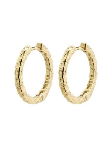 Elanor Rustic Texture Hoop Earrings Gold-Plated Gold Pilgrim