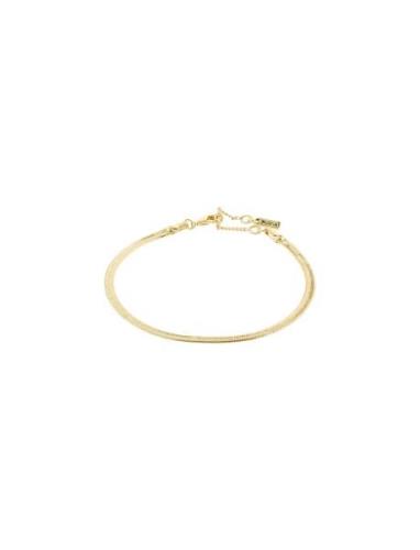 Joanna Recycled Flat Snake Chain Bracelet Gold Pilgrim