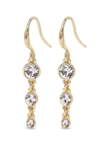 Lucia Recycled Crystal Earrings Gold Pilgrim