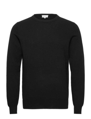 Man O-Neck Plain Black Davida Cashmere