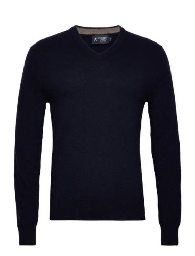 Merino Cash Mix V Nck Navy Hackett London