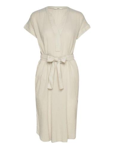 Crinkled Midi Dress With Belt Grey Esprit Casual