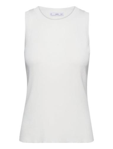 Knitted Top With Wide Straps White Mango