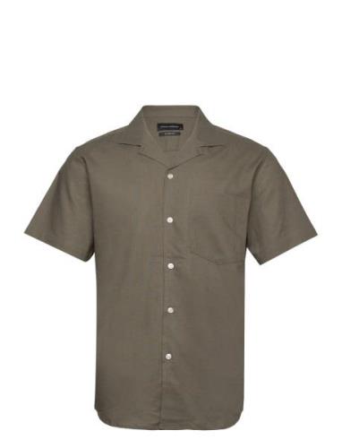 Bowling Cotton Linen Shirt S/S Khaki Clean Cut Copenhagen