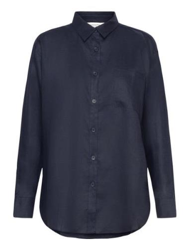 Linen Shirt Navy Rosemunde