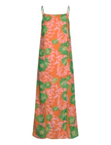 Printed Light Crepe Orange Ganni