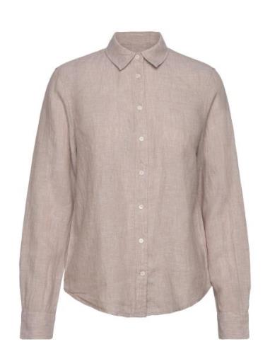 Reg Linen Chambray Shirt Beige GANT