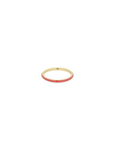 Classic Stack Ring Red Design Letters