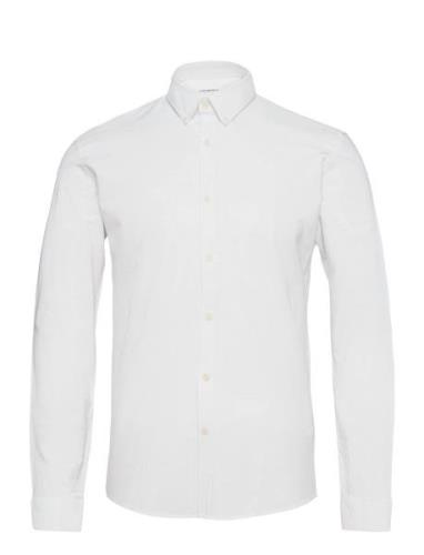 Yarn Dyed Oxford Superflex Shirt L/ White Lindbergh