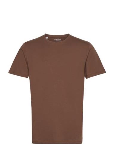 Slhaspen Ss O-Neck Tee Noos Brown Selected Homme