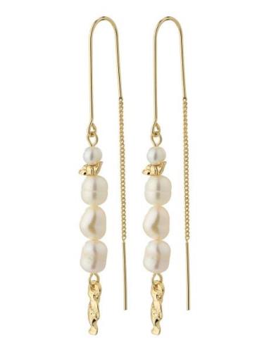 Berthe Pearl Chain Earrings Gold Pilgrim