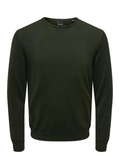 Onswyler Life Reg 14 Ls Crew Knit Noos Green ONLY & SONS