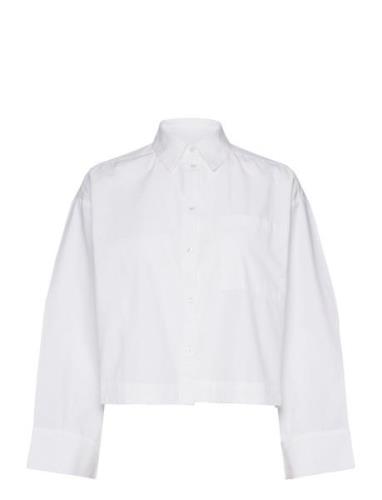 Slfastha Ls Cropped Boxy Shirt B White Selected Femme