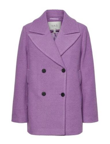 Yasinferno Wool Mix Jacket Purple YAS