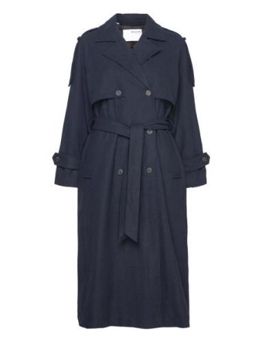 Slfnala Wool Trenchcoat Navy Selected Femme