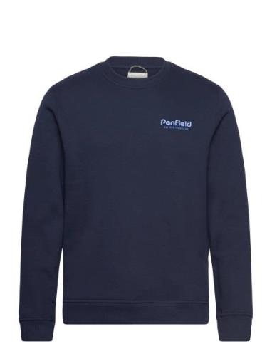 Penfield Sunset Mountain Back Graphic Crew Neck Sweat Navy Penfield